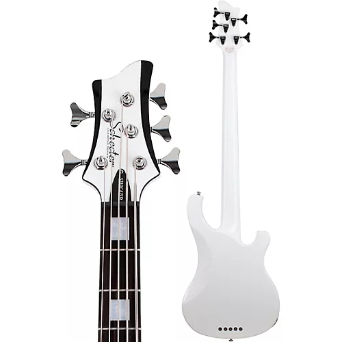 Schecter Guitar Research Stargazer-5 LH Electric Bass Gloss White - musicians--Friend