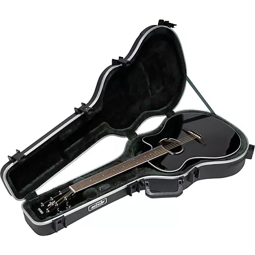 SKB SKB-30 Deluxe Thin-Line Acoustic-Electric and Classical Guitar Case Black - musicians--Friend