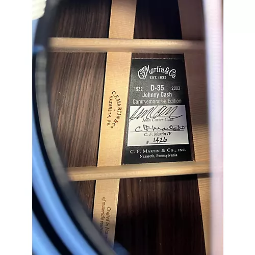 Used Martin D35JC Johnny Cash Black Acoustic Guitar Black - musicians--Friend