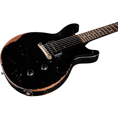 Gibson Custom Murphy Lab 1960 Les Paul Junior Double-Cut Reissue Ultra Heavy Aged Electric Guitar Ebony - musicians--Friend