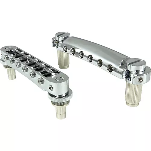 TonePros Standard Locking Tune-o-matic/Tailpiece Set (small posts/notched saddles) Black - musicians--Friend