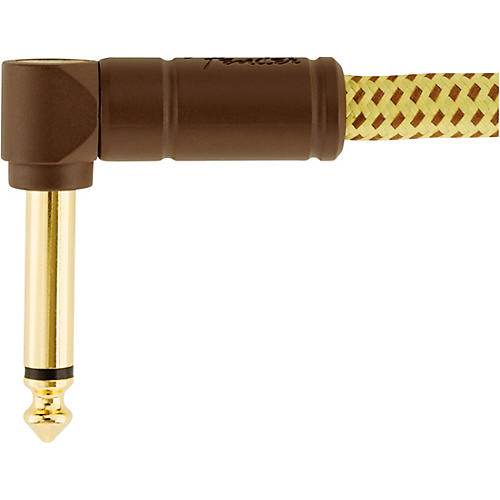 Fender Deluxe Series Angle to Angle Instrument Cable 3 ft. Black Tweed - musicians--Friend