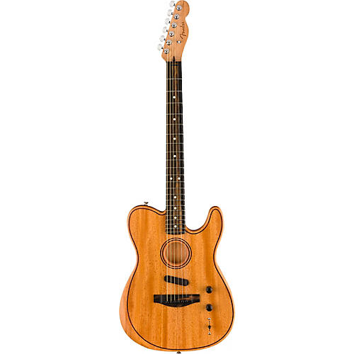 Fender American Acoustasonic Telecaster All-Mahogany Acoustic-Electric Guitar Natural - musicians--Friend