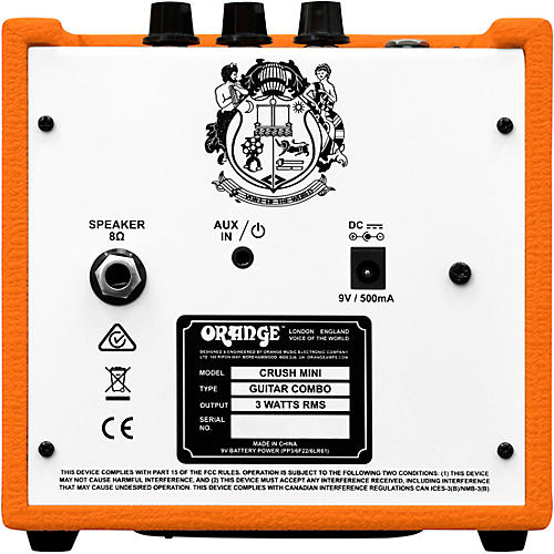 Orange Amplifiers Crush Mini 3W 1x4 Guitar Combo Amp Orange - musicians--Friend