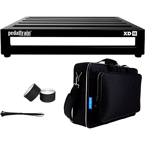 Pedaltrain XD-18 Pedalboard With Deluxe Soft Case Medium Rainbow's End Black - musicians--Friend