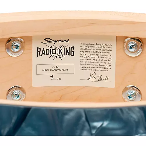 Slingerland Limited-Edition Radio King Finish Ply Maple Snare Drum 14 x 5 in. Black Diamond Pearl - musicians--Friend