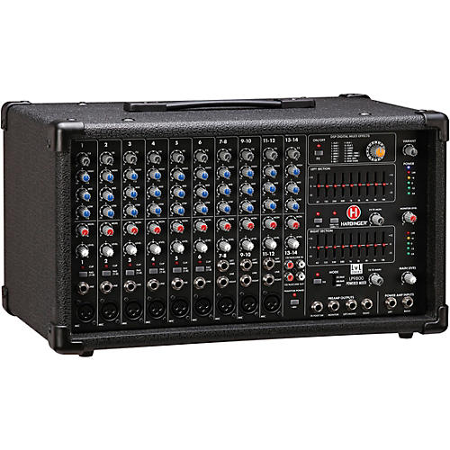 Harbinger LP9800 Powered Mixer Package With Kustom KPX10 Passive Speakers, Stands and Cables - musicians--Friend