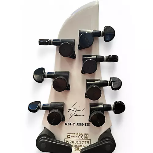 Used Schecter Guitar Research KM7 MKIII Snowblind White Solid Body Electric Guitar Snowblind White - musicians--Friend