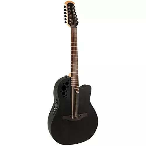Ovation 2058TX-5-G Pro Series Elite TX Deep Contour 12-String Acoustic-Electric Guitar Textured Black - musicians--Friend