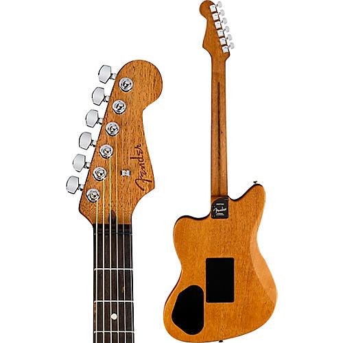 Fender American Acoustasonic Jazzmaster All-Mahogany Acoustic-Electric Guitar Bourbon Burst - musicians--Friend