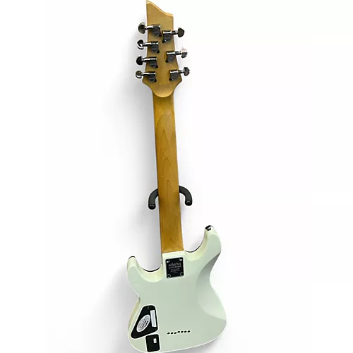 Used Schecter Guitar Research Diamond Series Demon 7 White Solid Body Electric Guitar White - musicians--Friend