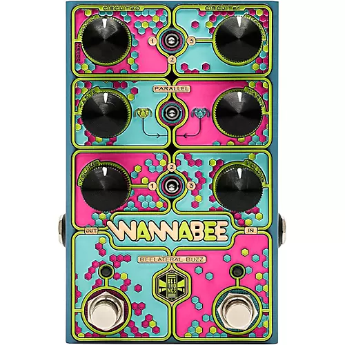 Beetronics FX Wannabee Beelateral Buzz Dual-Drive Effects Pedal Blue Anodized - musicians--Friend