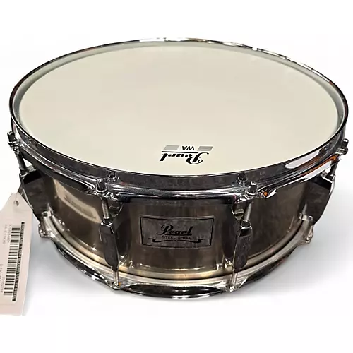 Used Pearl 5.5X14 Modern Utility Steel Snare Drum NATURAL METAL NATURAL METAL 10 - musicians--Friend