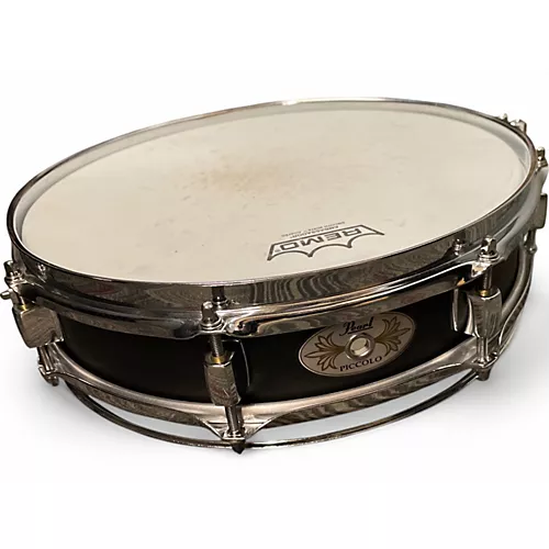 Used Pearl 3.5X14 Power Piccolo Snare Black Drum Black 106 - musicians--Friend