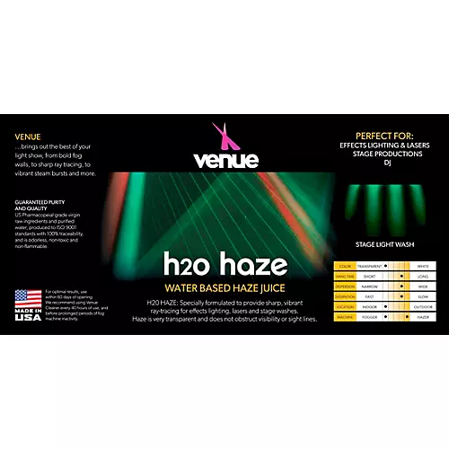 Venue H2O Haze Water Based Haze Juice 1 Gallon - musicians--Friend