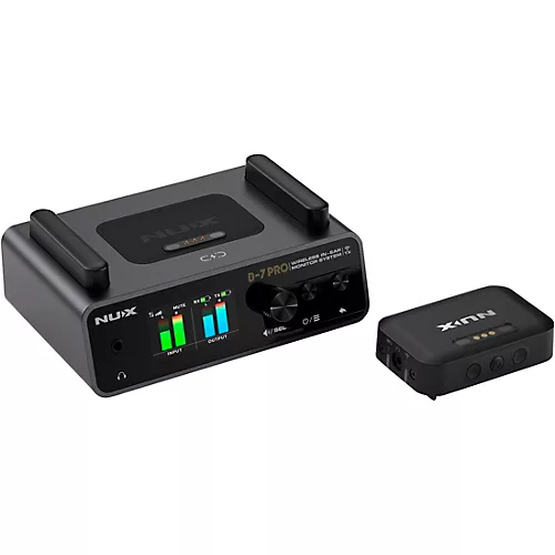 NUX B-7 Pro Professional 2.4GHz In Ear Monitoring Wireless System W/Clamp Black - musicians--Friend