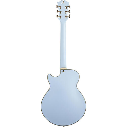 D'Angelico D'Angelico EX-SS Non-F Hole Deluxe Edition Hollowbody Electric Guitar Matte Powder Blue Tortoise Pickguard - musicians--Friend