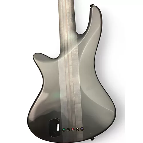 Used Schecter Guitar Research STILETTO-5 STEALTH PRO Satin Black Electric Bass Guitar Satin Black - musicians--Friend