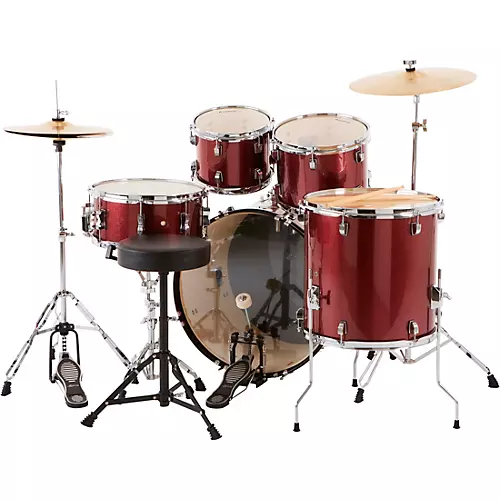 Ludwig BackBeat Complete 5-Piece Drum Set With Hardware and Cymbals Metallic Purple Mist - musicians--Friend