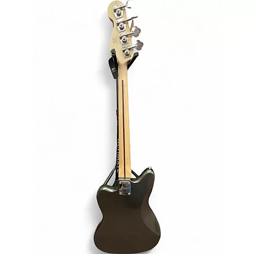 Used Squier JAGUAR Black Electric Bass Guitar Black - musicians--Friend