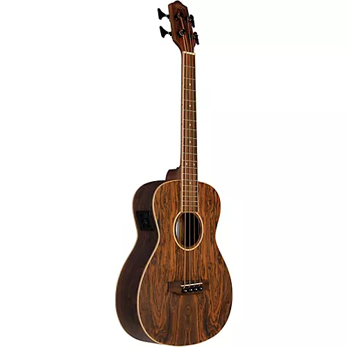 Lanikai Figured Bocote Bass Ukulele Electric with Fishman Classica II Pickup and Tuner Natural - musicians--Friend