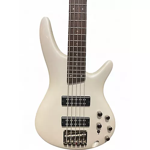 Used Ibanez SR305 5 String Pearl White Electric Bass Guitar Pearl White - musicians--Friend