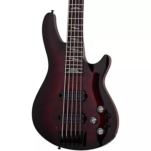Schecter Guitar Research Omen Elite-5 5-String Electric Bass See-Thru Blue Burst - musicians--Friend