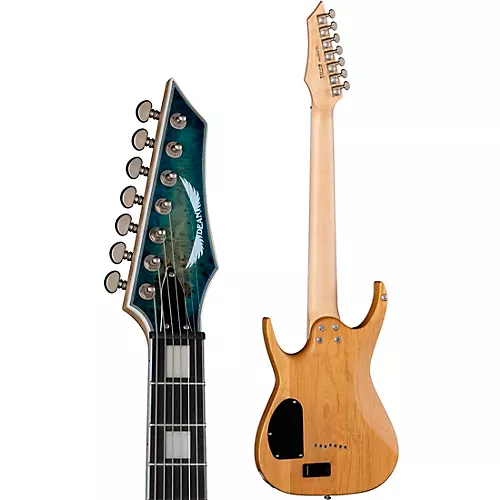 Dean Exile Select Burled Poplar 7-String Electric Guitar Satin Turquoise Burst - musicians--Friend