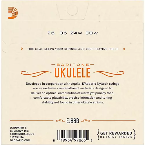 D'Addario EJ88B Nyltech Baritone Ukulele Strings - musicians--Friend
