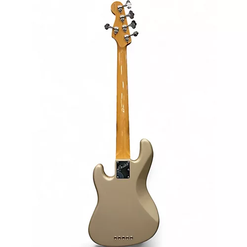 Used 1997 Fender Roscoe Beck V 5 String Signature Jazz Bass Aztec Gold Electric Bass Guitar Aztec Gold - musicians--Friend