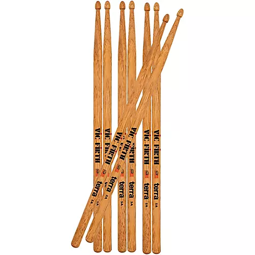 Vic Firth American Classic Terra Series Drum Sticks Value 4-Pack X5B Wood - musicians--Friend