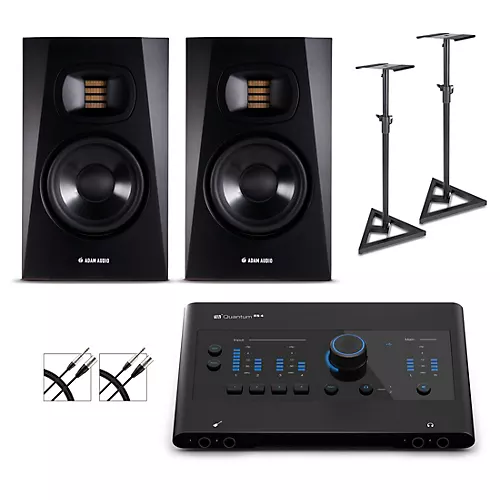 PreSonus Quantum ES4 Audio Interface with Adam Audio T Series Studio Monitor Pair (Cables & Stands Included) T5 - musicians--Friend