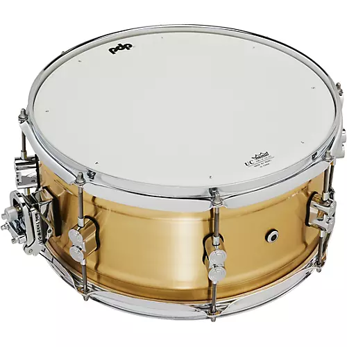 PDP by DW Concept Series 1.2 mm Natural Satin Brushed Brass Snare Drum 14 x 8 in. - musicians--Friend