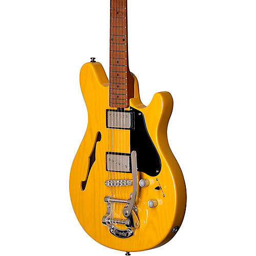 Sterling by Music Man Valentine Chambered Bigsby SH Electric Guitar Butterscotch - musicians--Friend