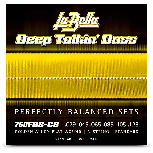 LaBella Deep Talkin' Bass Golden Alloy Flat Wound 6 String Bass Strings - musicians--Friend