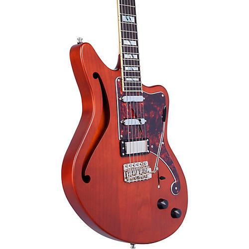 D'Angelico Deluxe Series Bedford SH Electric Guitar with USA Seymour Duncan Pickups and Wilkinson Tremolo Matte Walnut - musicians--Friend