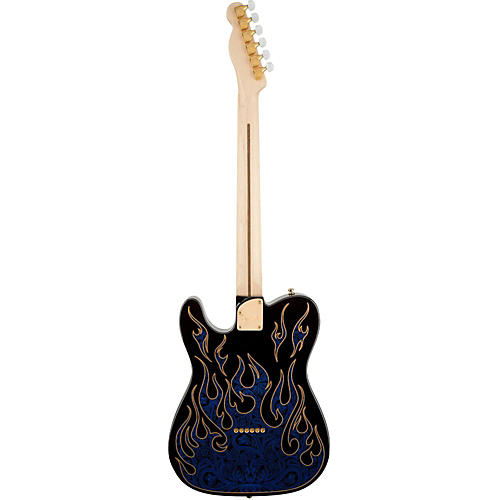 Fender Artist Series James Burton Telecaster Electric Guitar Blue Paisley Flames - musicians--Friend