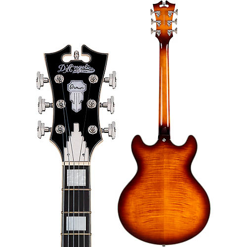 D'Angelico Premier DC Semi-Hollow Electric Guitar Dark Iced Tea Burst - musicians--Friend