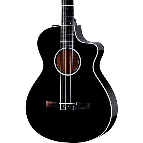 Taylor 212ce-N Plus Limited-Edition Grand Concert Nylon-String Acoustic-Electric Guitar Black - musicians--Friend