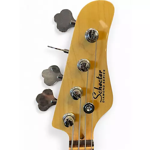 Used Schecter Guitar Research p4 Black Electric Bass Guitar Black - musicians--Friend