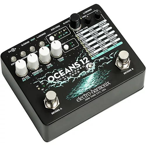 Electro-Harmonix Oceans 12 Dual-Stereo Reverb Effects Pedal Black - musicians--Friend