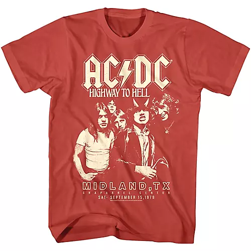 American Classics American Classics AC/DC Highway To Hell Texas Unisex T-Shirt X Large Pink - musicians--Friend