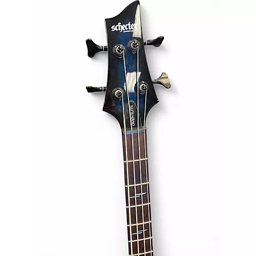 Used Schecter Guitar Research Omen elite 4 Blue Electric Bass Guitar Blue - musicians--Friend