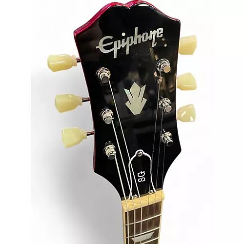 Used Epiphone sg cherry Solid Body Electric Guitar cherry - musicians--Friend