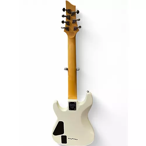 Used Schecter Guitar Research Demon 7 String White Solid Body Electric Guitar White - musicians--Friend