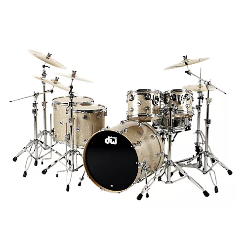 DW Collector's Series 5-Piece Shell Pack Broken Glass Chrome Hardware - musicians--Friend