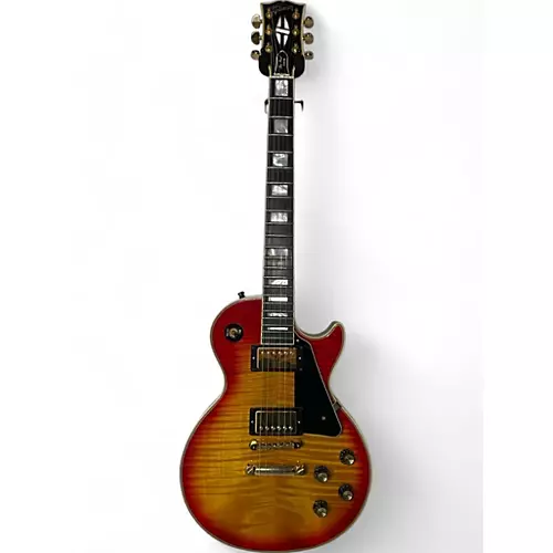 Used 2002 Gibson Custom Shop Les Paul Custom 1968 Reissue Figured Heritage Cherry Sunburst Solid Body Electric Guitar Heritage Cherry Sunburst - musicians--Friend