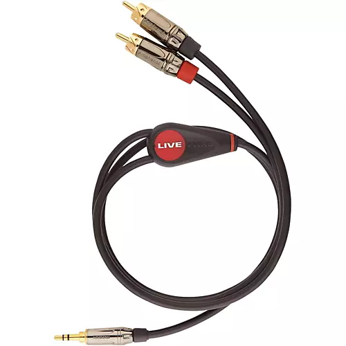 Livewire Elite Interconnect Y-Cable 3.5 mm TRS Male to RCA Male 3 ft. Black - musicians--Friend