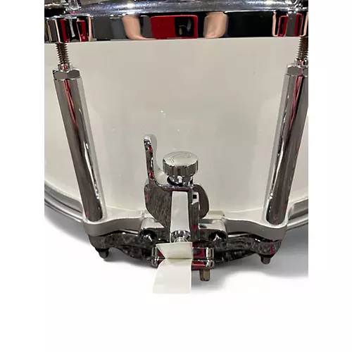 Used Pearl 6.5X14 Free Floating Snare Frosted White Drum Frosted White 15 - musicians--Friend
