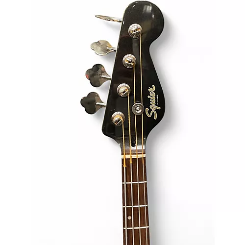 Used 2024 Squier Paranormal Rascal Bass HHa Metallic Black Electric Bass Guitar Metallic Black - musicians--Friend